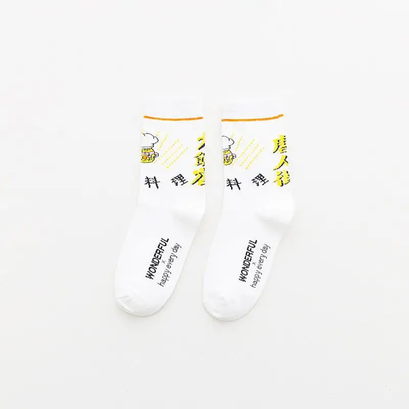 

Personality cartoon embroidery cartoon panda lady in tube socks couple spring new fashion trend cotton tide socks