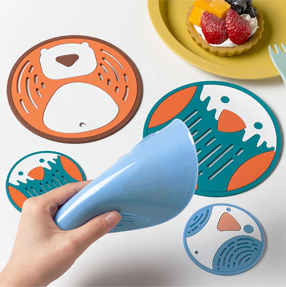 

Cartoons Coaster for Drink Household Anti-Slip Coaster Easy Clean Bowl Mat Insulated Placemat for Tabletop Protection Dining