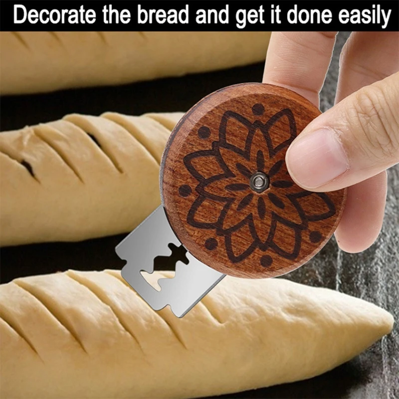 

Bread Lame Dough Scoring Slashing Tools Baking Bread Knife Razor Cutter Walnut