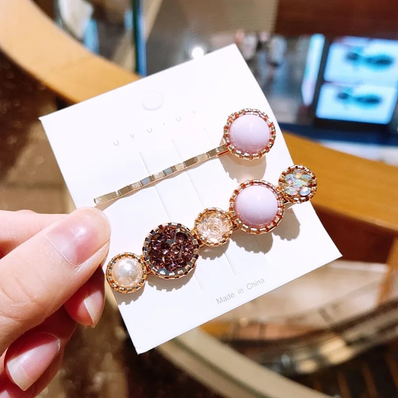 

2pcs/set Retro Pearls Hair Clips for Women Elegant Rhinestone Headwear Ornament Hairpins Barrettes Girls Hair Headwear
