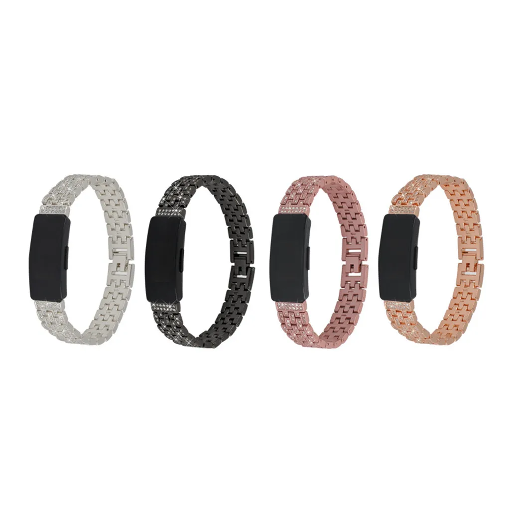

Wristband Watchband Watch Trap Suitable Replacing Alloy Diamond Crystal Strap For Fitbit Inspire/HR Watch Strap Bracelet Aug9