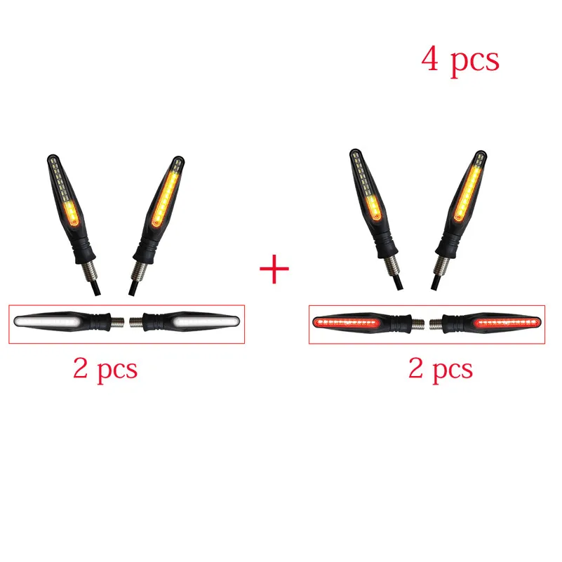 4 PCS B 4X светодиодный указатель поворота для мотоцикла s плавный задний светильник для мотоцикла мигающий указатель поворота для мотоцикла - Цвет: 4 PCS B