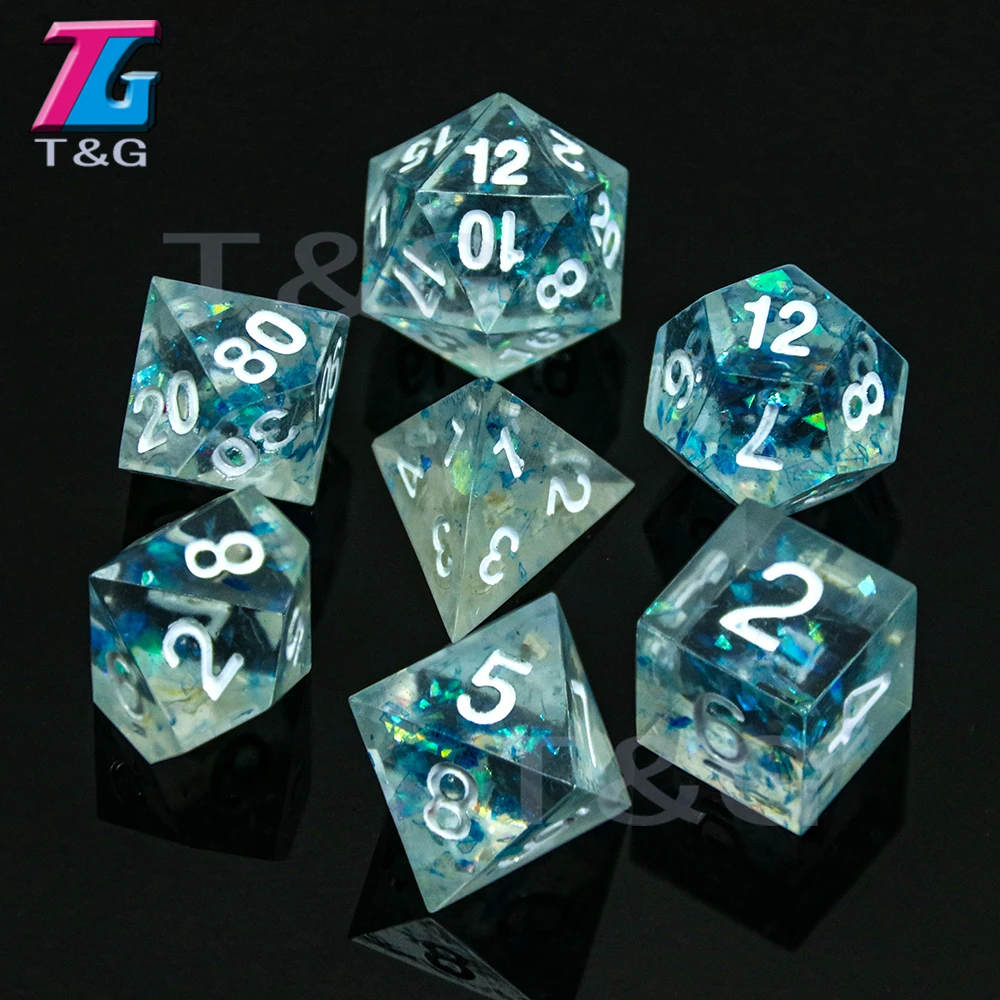 НОВЫЕ Изящные Красочные острые края и красивые игральные кости 7 шт./компл.