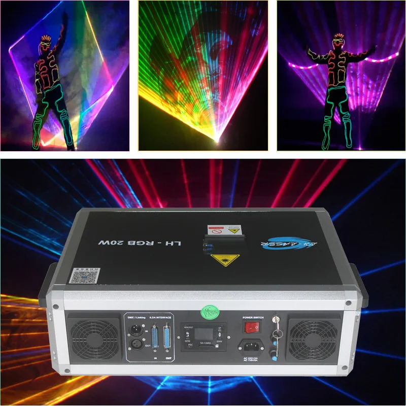 Бесплатная доставка ILDA + sd карта 20 Вт разноцветный RGB лазерный светильник ilda мини