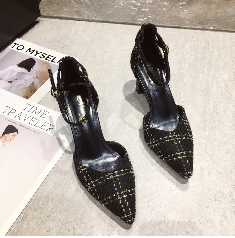 Новинка 2020 года Модные туфли на высоком каблуке с красной подошвой Офисные