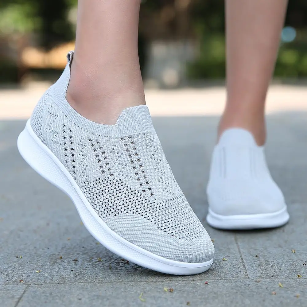 

Women Ladies Summer Fashion Breathable Mesh Basket Slip on Flats Sock Tenis Casual Running Female Womens Walking Sneakers Shoes