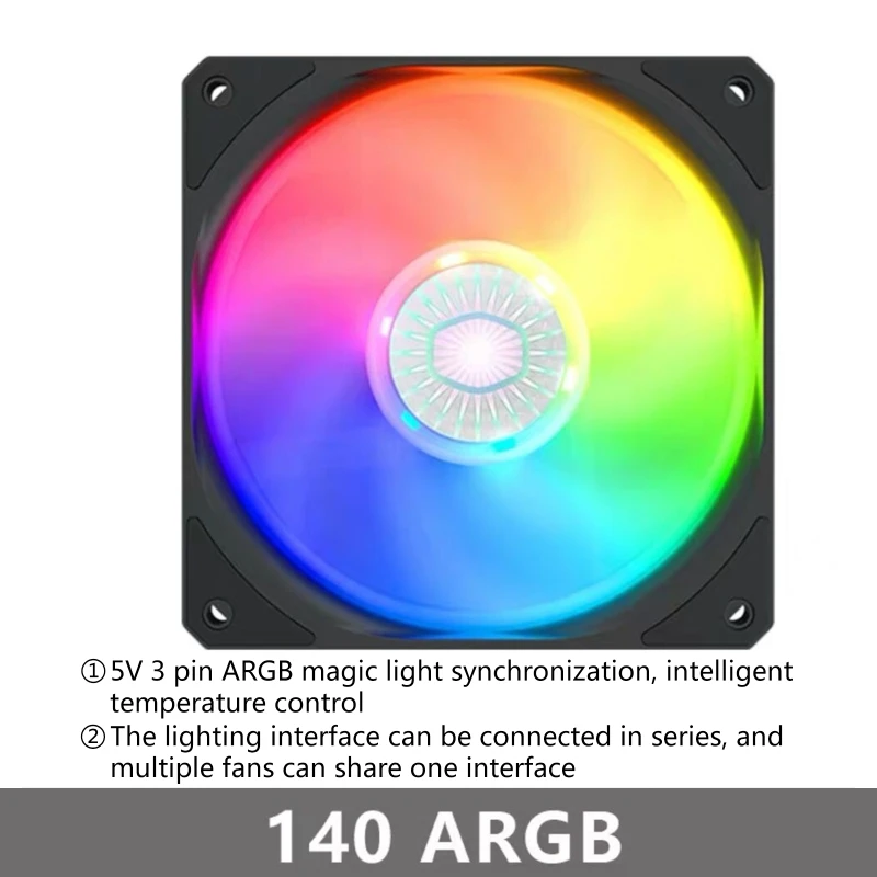 

140mm ARGB RGB 5V 3PIN Computer Case Quiet PWM Fan PC CPU Cooler Radiator Fans