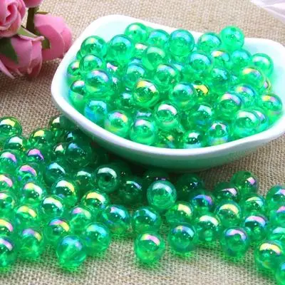 fruit green 6/8/10 мм AB прозрачные Цвет круглые акриловые Свободный разделитель бисер бусины для изготовления ювелирных изделий браслет Цепочки и ожерелья ювелирные изделия Аксессуары 100 шт - Цвет: fruit green