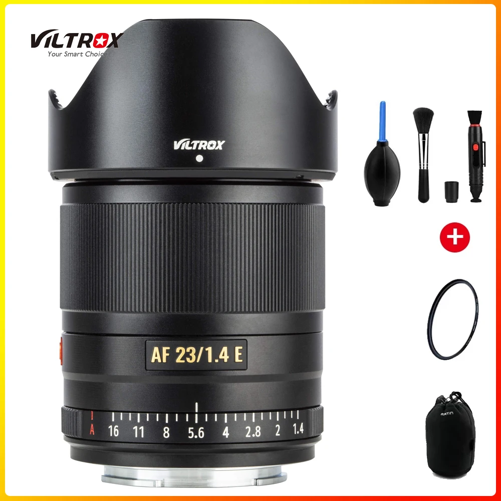 VILTROX 23 мм f1.4 AF 23/1.4 E Автофокус Макро объектив APS C компактный большой светосильный