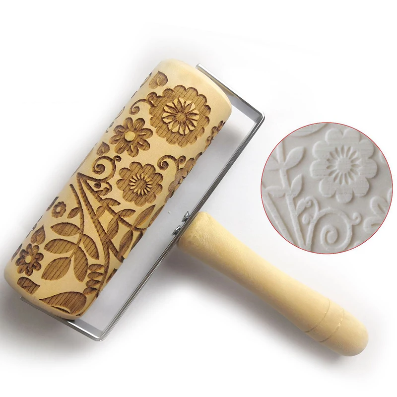 Нажимной стиль Рождество тиснение рулонный штифт печатное Печенье Тесто палка