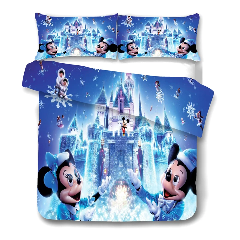 Disney Микки Мышь Постельное белье мультфильм Queen двуспальная пододеяльник с