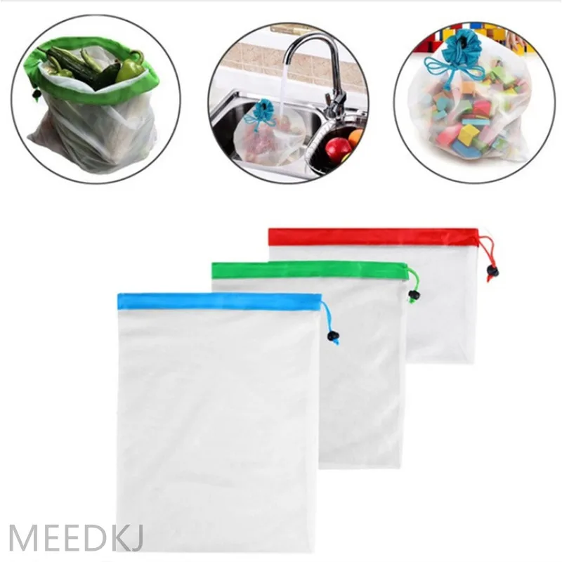 

1pcs vegetable and fruit bag, debris storage mesh bag, repeatable drawstring mesh bag, bunched pocket