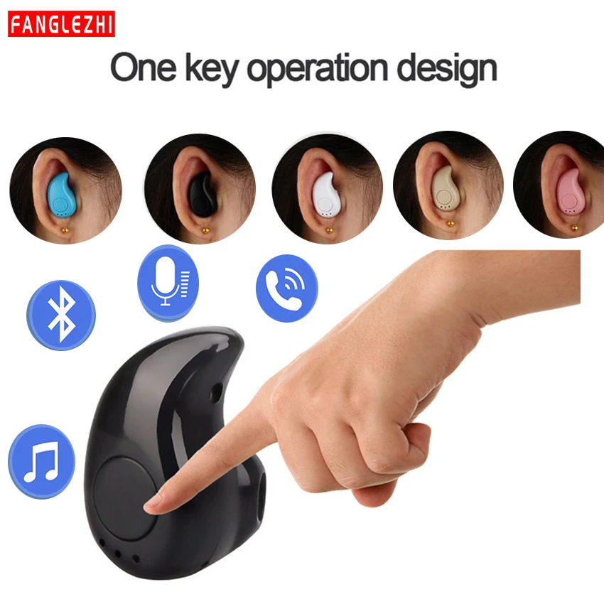 Беспроводные спортивные мини наушники Bluetooth с микрофоном гарнитура громкой