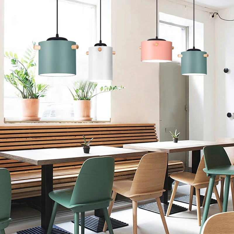 Скандинавский деревянный подвесной светильник освещение висячая лампа