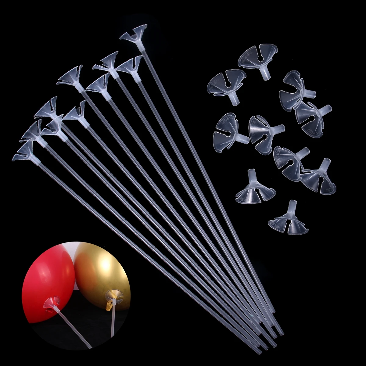 

10/20/50 Pcs Ballon Stok Hand Ballonnen Houder Latex Ballon Sticks Clips Verjaardagsfeestje Decoraties kids Ballon Accessoir