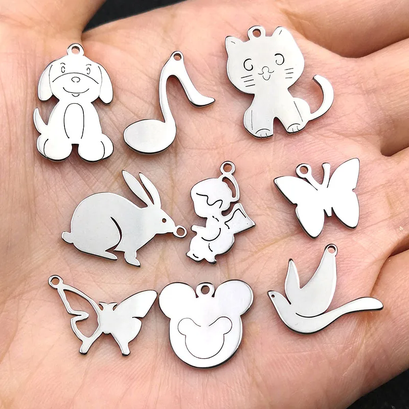 Подвеска в виде животного кошки собаки кролика бабочки голубей из нержавеющей
