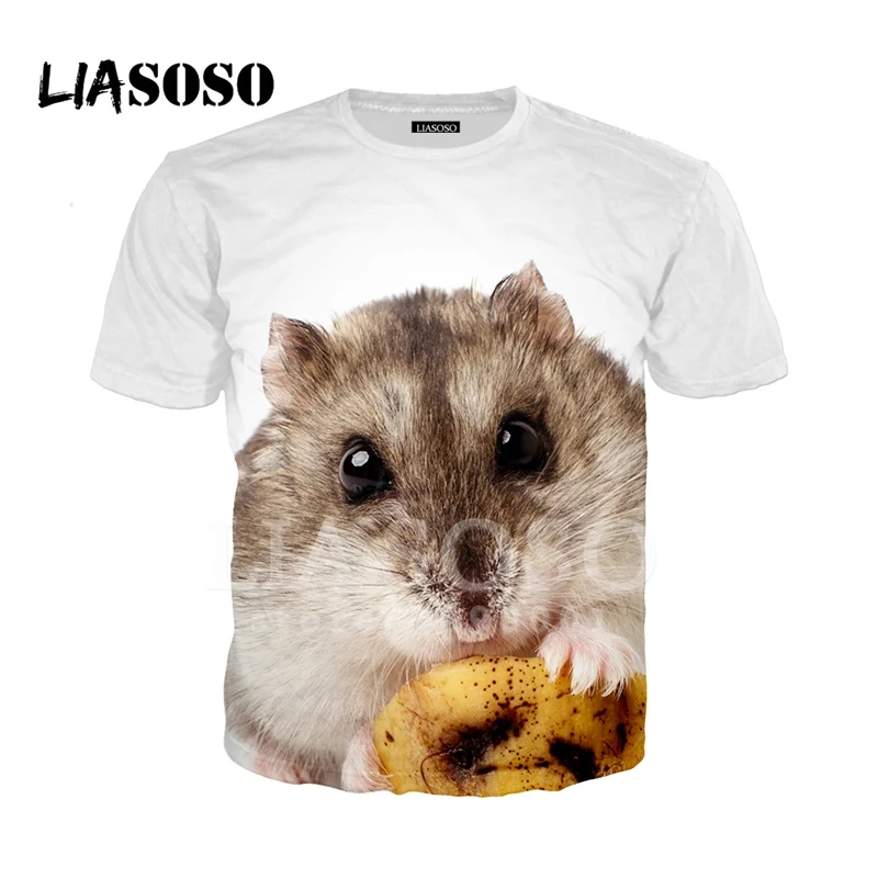 Мужские и женские футболки с 3D-принтом хомяка в виде морской свинки повседневные