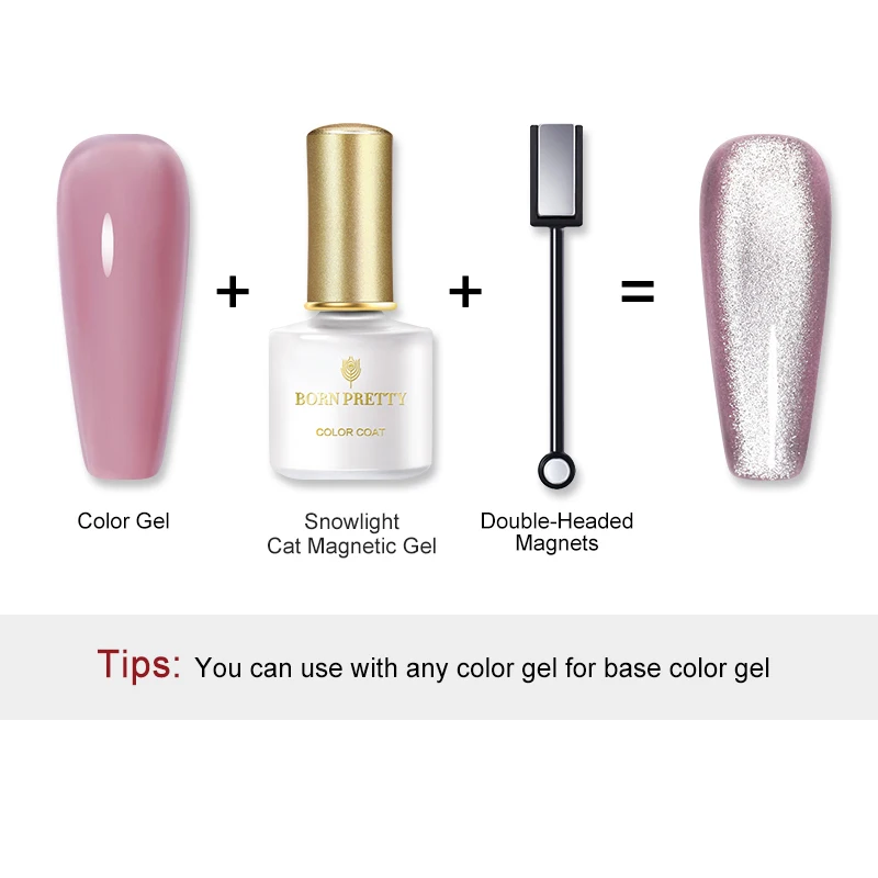 

BORN PRETTY Cat Magnetic Gel Nail Polish Set Magnet Gel Vanish Soak Off UV Gel Semi-Permanent Base Top Coat Nail Art Gel