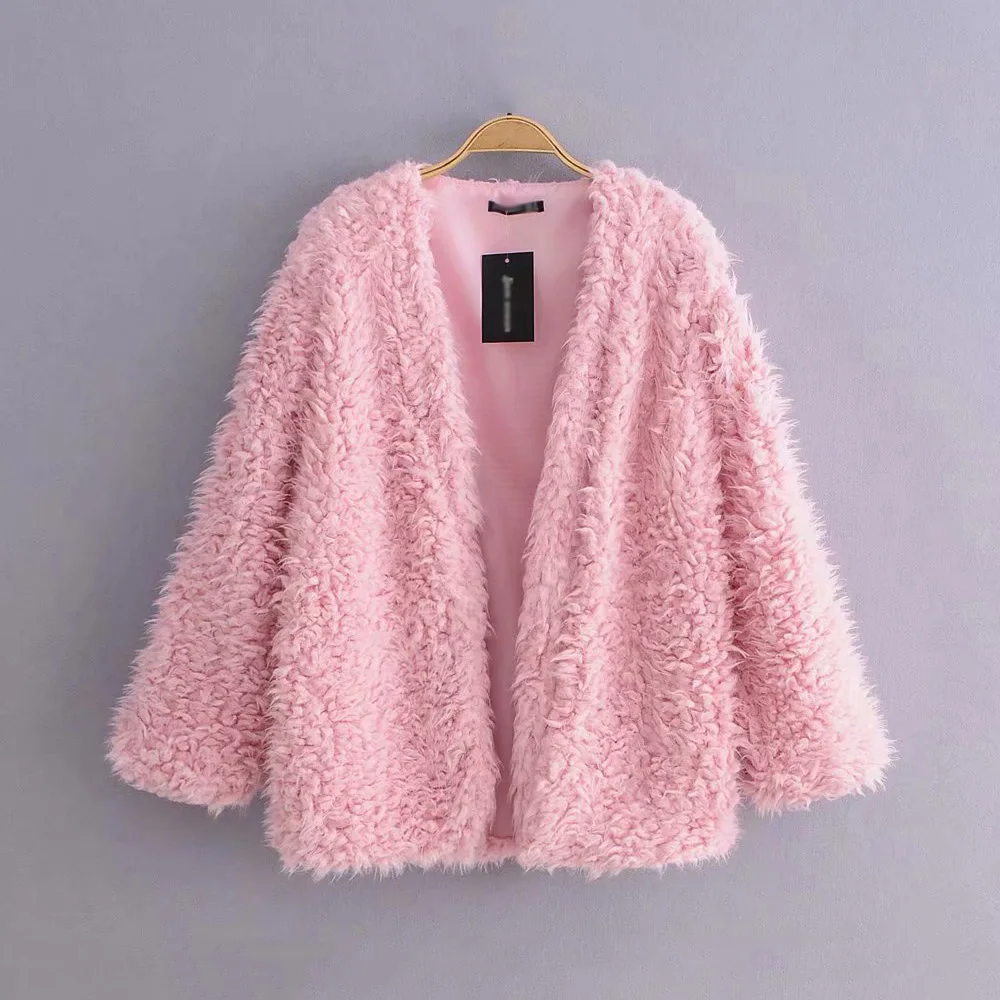Новинка флисовая женская куртка кардиган 2019 модные милые женские пальто на