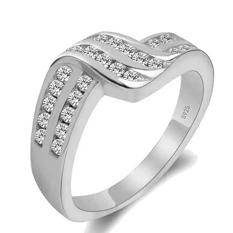 

Creative Geometry Rose Gold Wedding Ring for Women Micro-inlaid Simulation Ring Jewelry Engagement Love Rings Birthday Gift