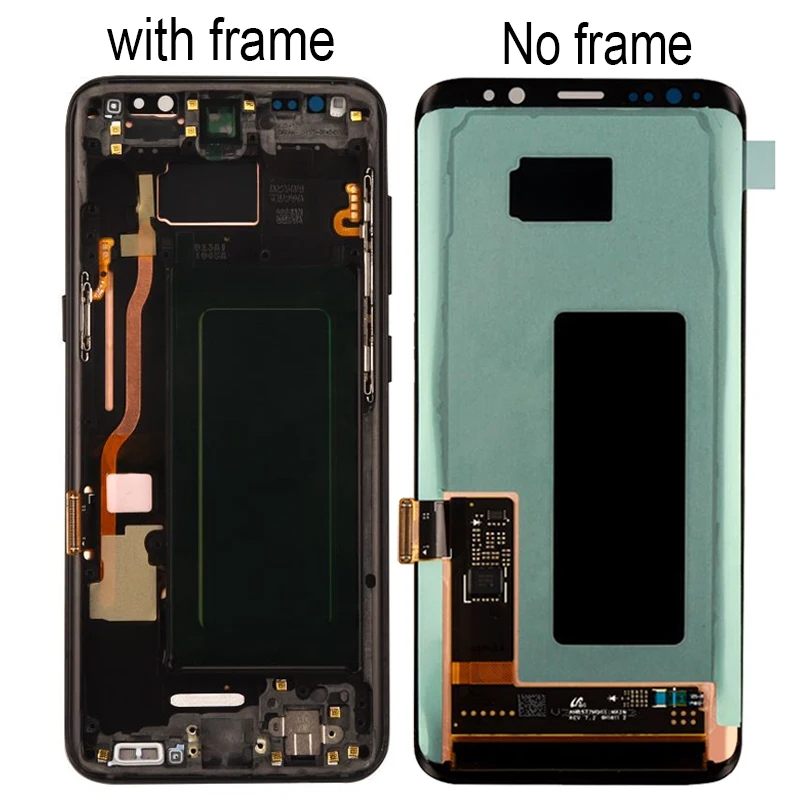 Небольшая сжечь тени AMOLED LCD для SAMSUNG Galaxy S8 G950F плюс G955F ЖК дисплей с рамкой