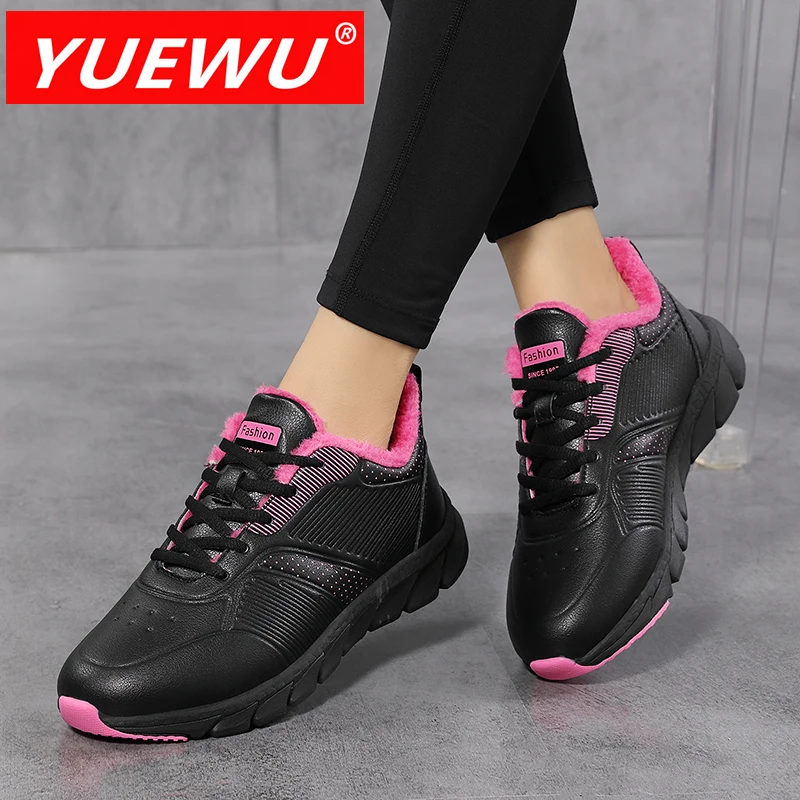 

YUEWU Women’S Super Fiber Surface Cotton Padded Shoes Lightweight Design Soft Sole Sneakers Three Color Options