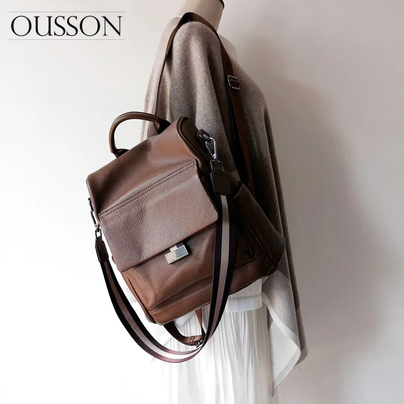 

OUSSON New Design High Quality Soft Female Backpack Shoulder Bag Women Fashion Big Backpack School Travel Pack