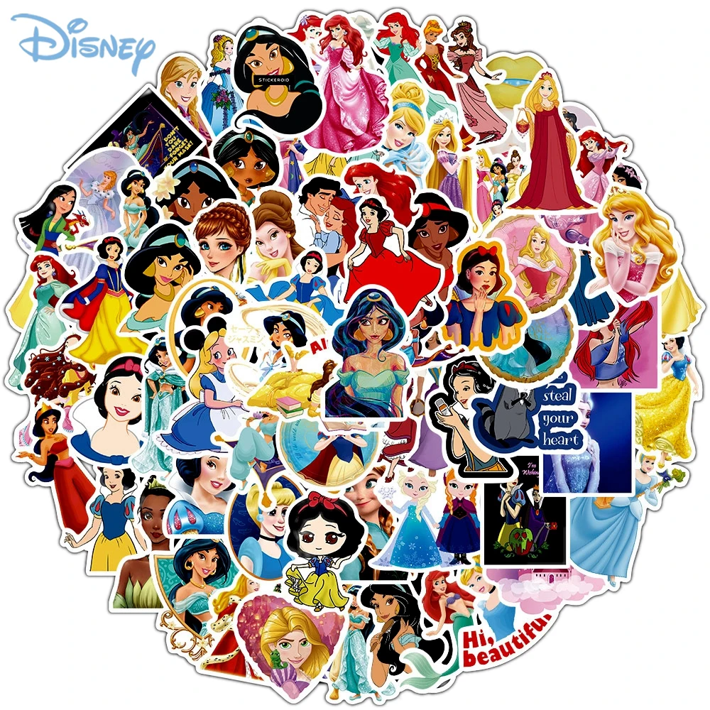 10/50 шт. водонепроницаемые Стикеры для девочек Disney наклейки с картинками принцесс