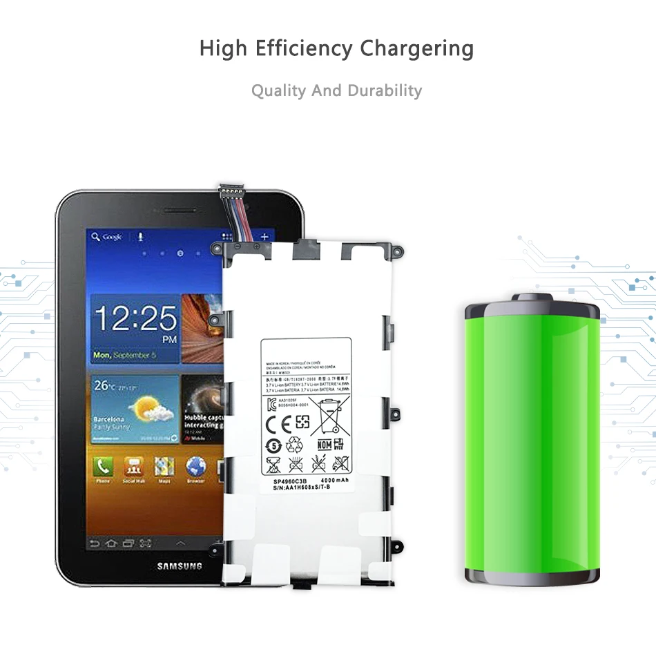 GUKEEDIANZI SP4960C3B 4200 мА/ч, Батарея для samsung GALAXY Tab 2 7,0 GT P3100 P3110 P3113 P6200 P6210 замена Аккумулятор планшетных ПК