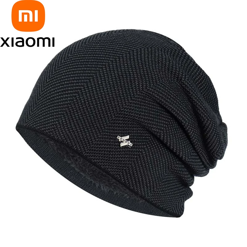 

Xiaomi Winter Warm Hat Outdoor Cycling Ski Hat AliExpress Autumn and Winter Woolen Hat Plus Velvet Knitted Hat Striped Hedging