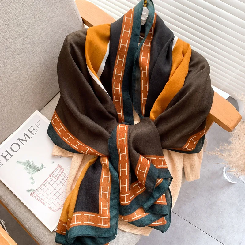 

2021, модный роскошный бренд, ацтекский цветочный шарф с кисточками, Женский высококачественный шарф из пашмины, палантин, шарф, оптовая прода...