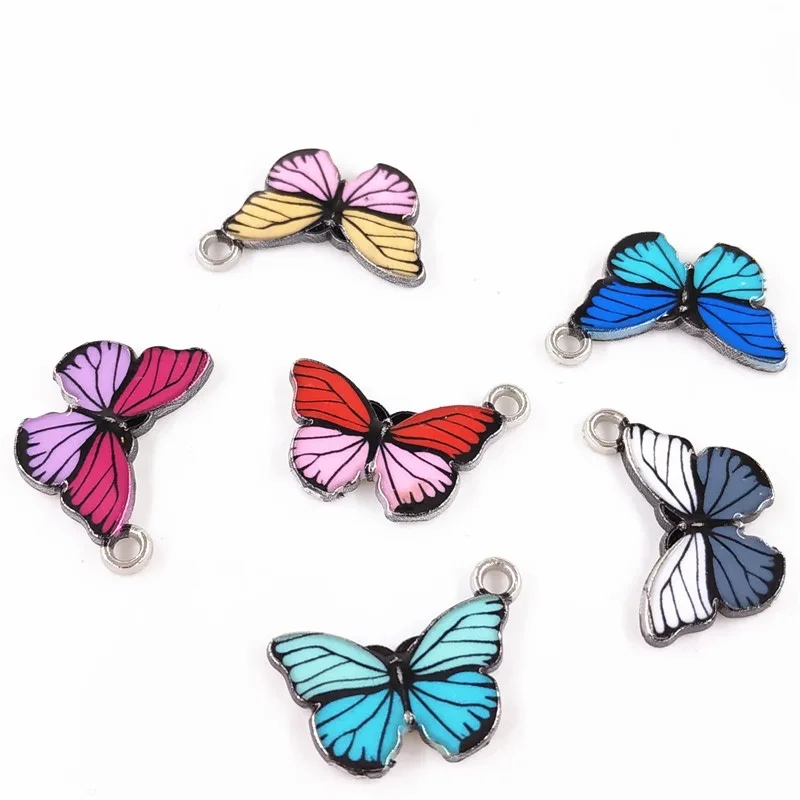 

10pcs Insects new species of butterfly animals Charms Fashion Jewelry Making Charm Pendants For DIY Necklace BraceletAccessories