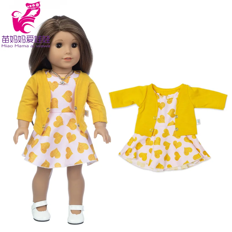 

18 Inch American Og Girl Doll School Suit Baby Doll Clothes Mini Coat Dress Toy Wears Baby Birthday Gifts