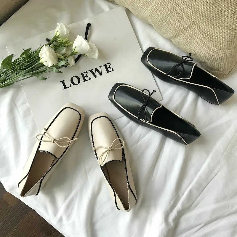 Boussac/разноцветные женские лоферы в британском стиле ретро на квадратном каблуке