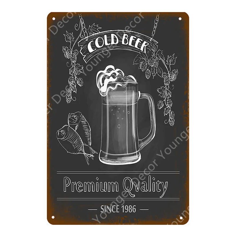 YD4213F Man Cave Drinks Beers Decoration Vintage Metal Tin Signs Gin Tonic Wine Plaque Shabby Chic Pub Bar Casino Poster Wall Art Decor - Цвет: YD4213F