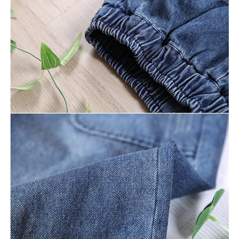 

NINI WONDERLAND 2021 Spring Do Old Denim Harem Pants Women Korean Style Elastic Waist Vintage Jeans Autumn Casual Jeans Pockets