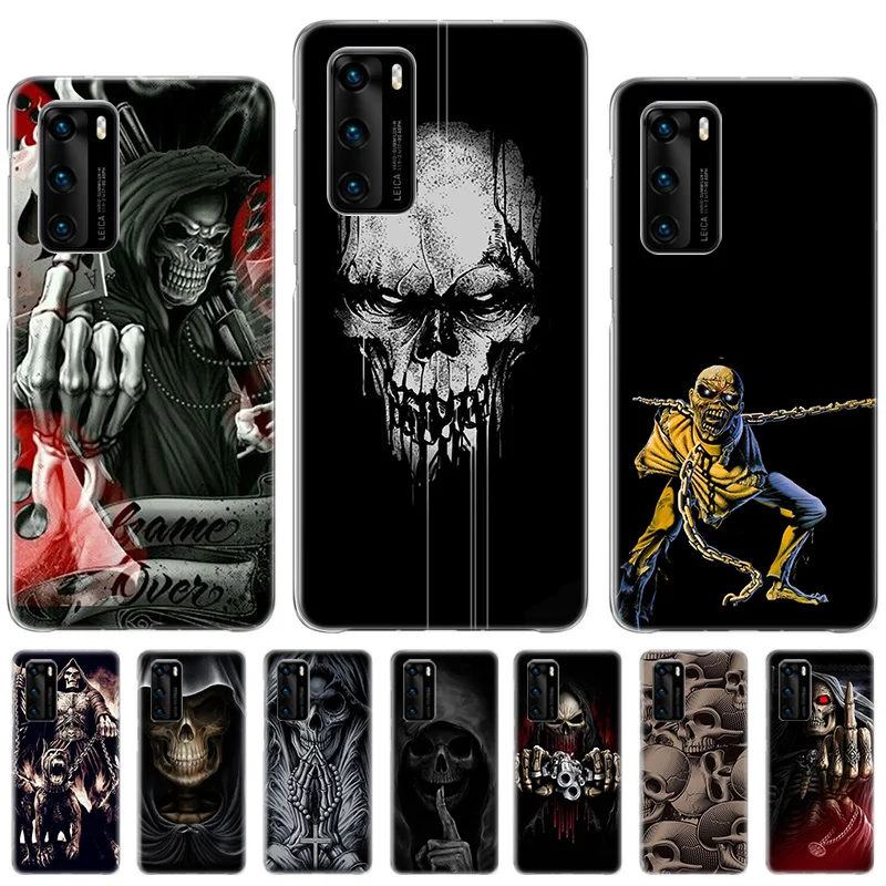 

Grim Reaper Skull Case For Huawei Honor 8X 10 lite 20 20S 30 30S 50 50SE Pro Y5 Y6 Y7 2019 P Smart Z 2021 Fundas Cover Coque