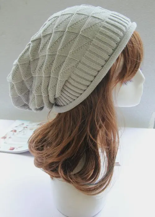 Вязаная шерстяная шапка для мужчин и женщин зимний треугольный алмаз чулок