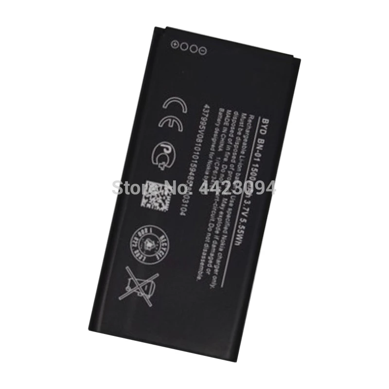1pcs original bn 01 phone battery for nokia lumia x 1045 rm 980 x2 x plus 1013 bn 01 1500mah free global shipping