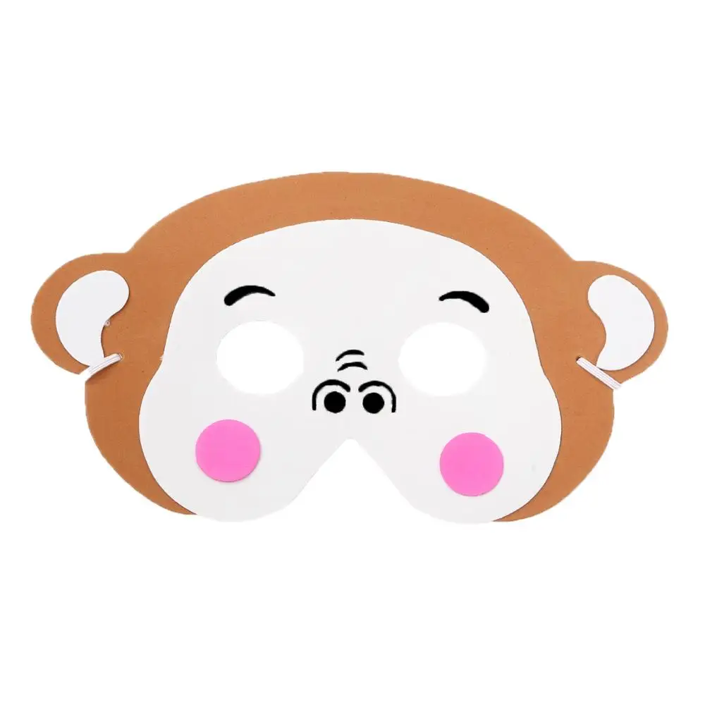 Monkey 12pcs Высокое качество, 12 шт./партия, новая мода, ручная работа, детская маска в форме животного для детской вечеринки, декоративная маска, разные цвета - Цвет: Monkey 12pcs