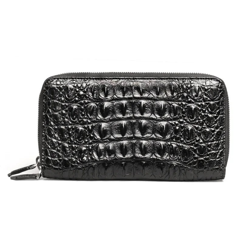 Мужской длинный клатч из натуральной кожи с отделением для карт|Мужские