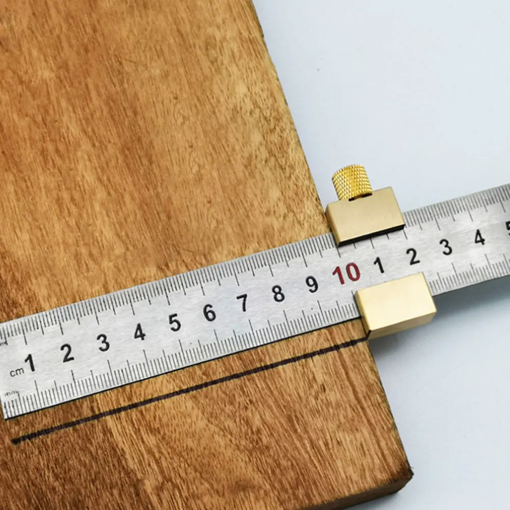 

Steel Ruler Positioning Block Scriber Line Marking Gauge For Ruler Locator DIY Carpentry Scriber Woodworking Measuring Tools