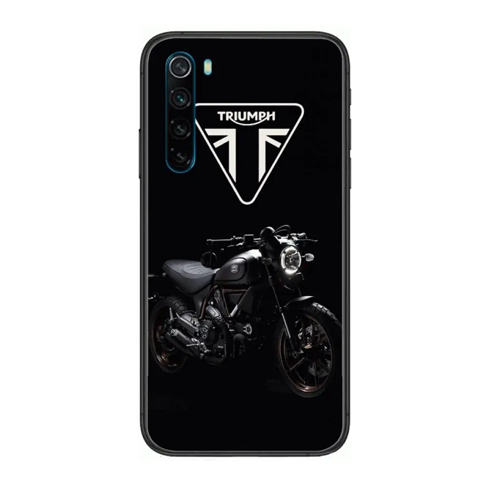 

Popular motorcycle T-TRIUMPH cartoon Phone Case For XiaoMi Redmi Note 9S 8 7 6 5 A Pro T Y1 Anime Black Cover Silicone Back Pr