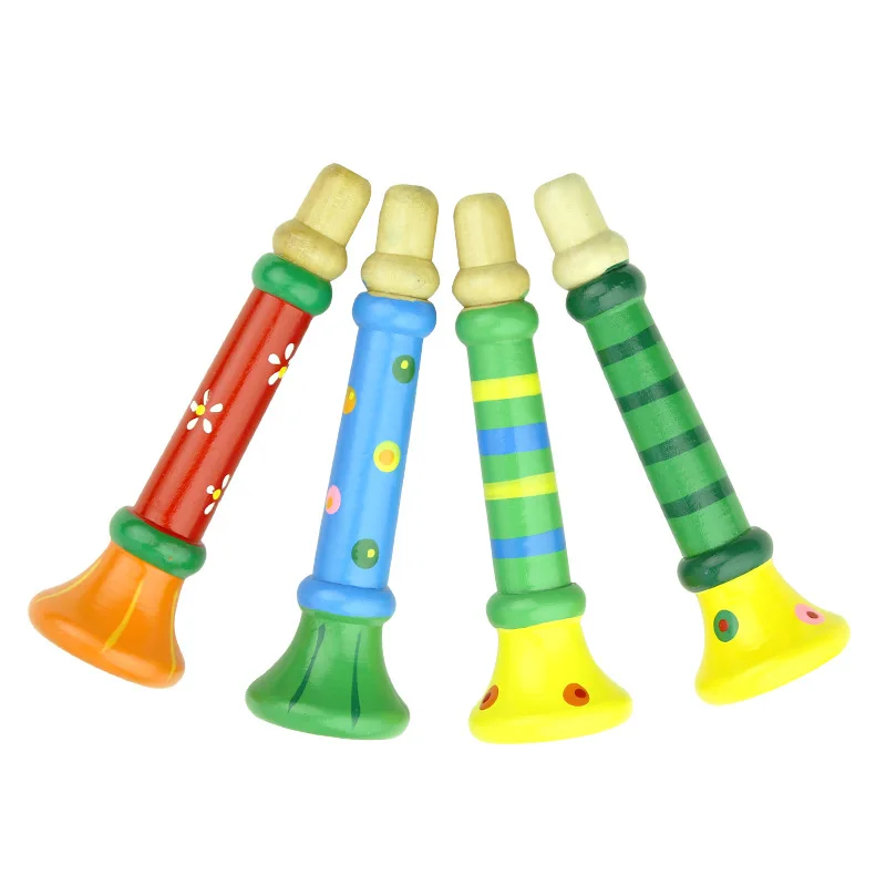 Детские деревянные музыкальные инструменты небольшие колонки цветные трубы