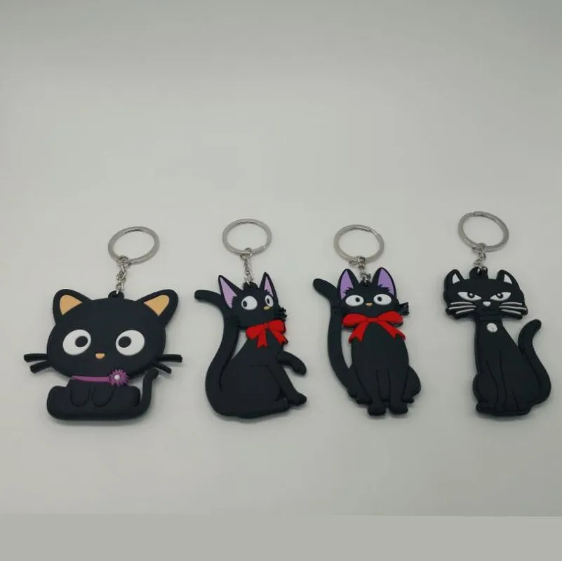 Аниме Кики служба доставки ПВХ брелок Животное Мультфильм Черный Кот Брелки cos