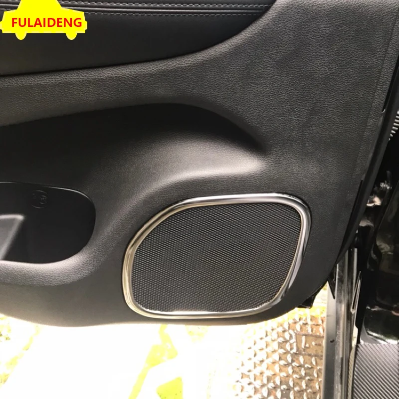 4pcs For Jeep Grand Cherokee 2014-2020 stainless steel Interior Door Speaker Decoration Cover Trim Car Styling Accessories | Автомобили и
