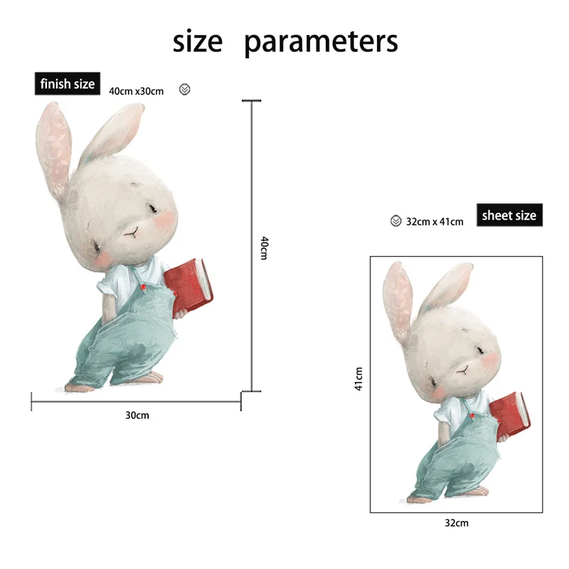 Книжки с кроликом настенные наклейки украшение для спальни гостиной кабинета |