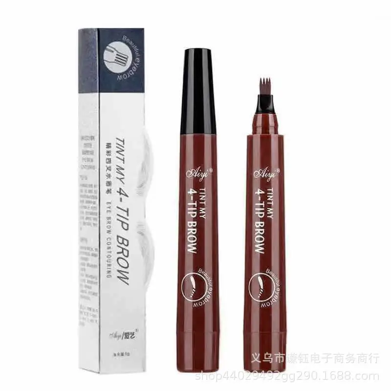 Жидкий карандаш для бровей 1 шт. 4 кончика водостойкий микроблейдинг кончик