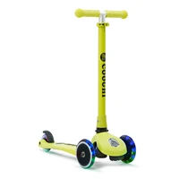 cooghi led kick scooter for children boys girls scooters lean to steer height adjustable foldable lightweight glider