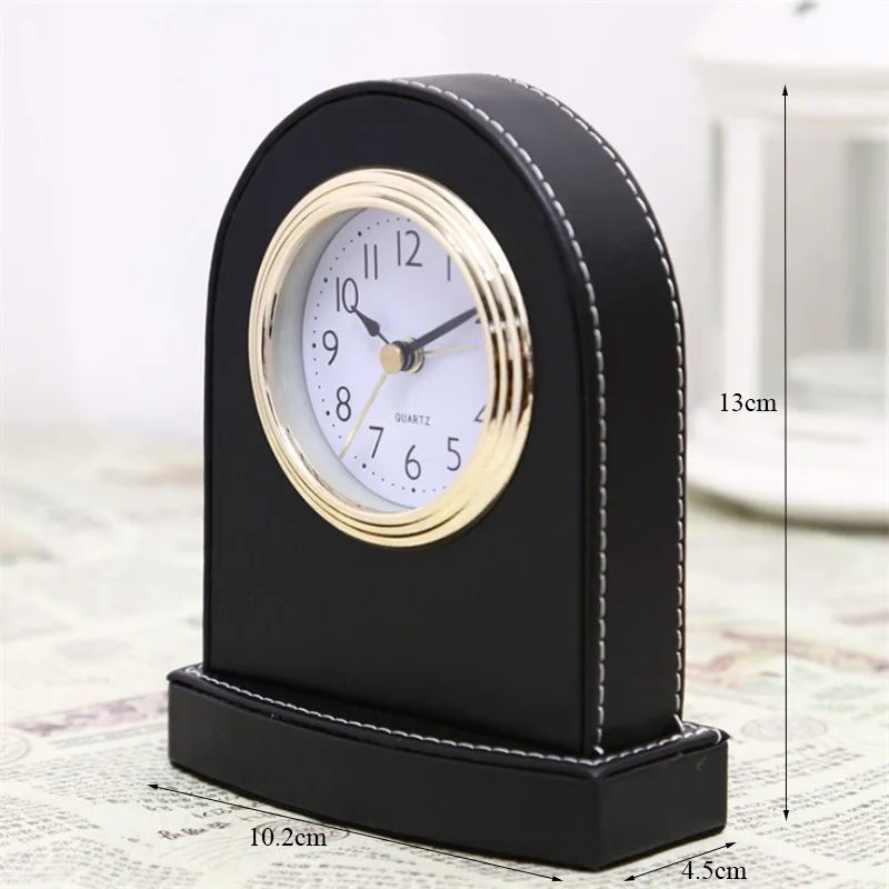 Кожаный Европейский маленький будильник креативный офисный персональный